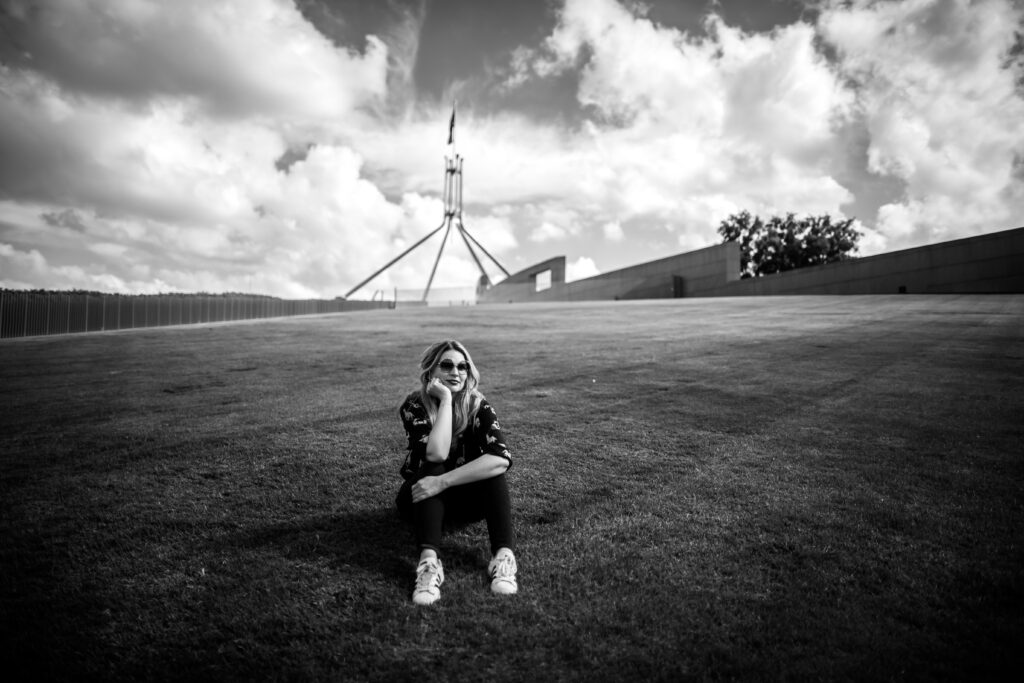 Amy Remeikis on the lawns of Parliament House.