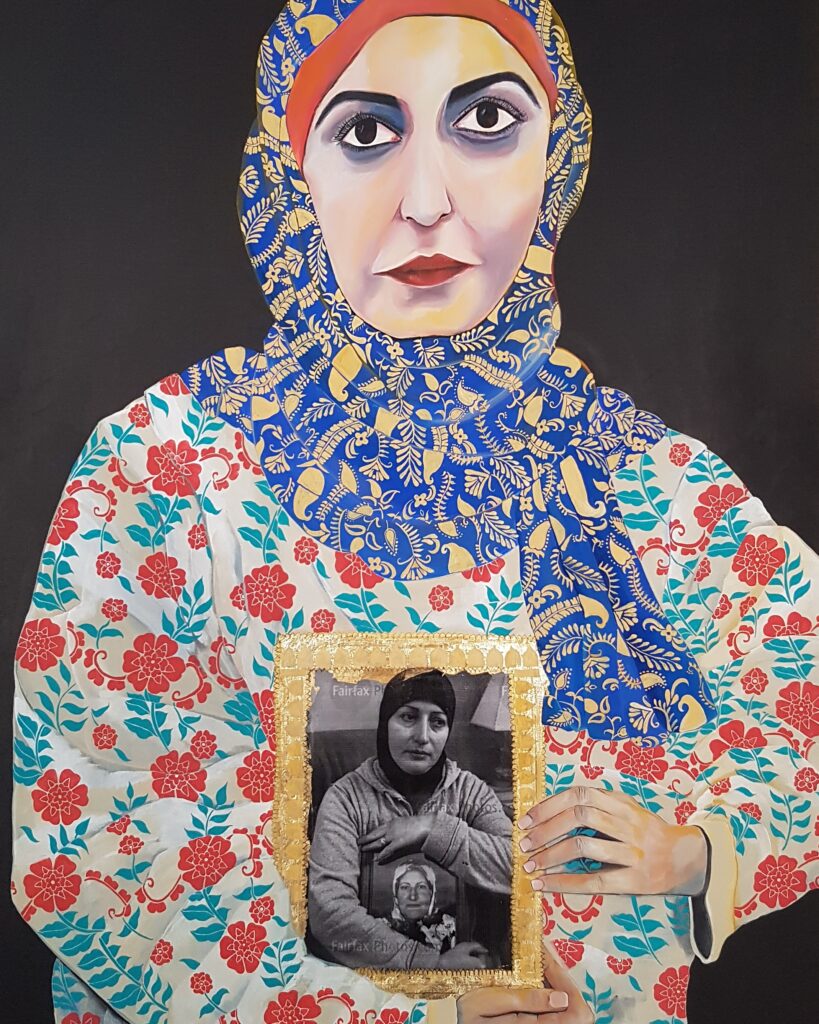 Amani Haydar’s Archibald Prize shortlisted work ‘Insert Headline Here’. Courtesy of the artist.