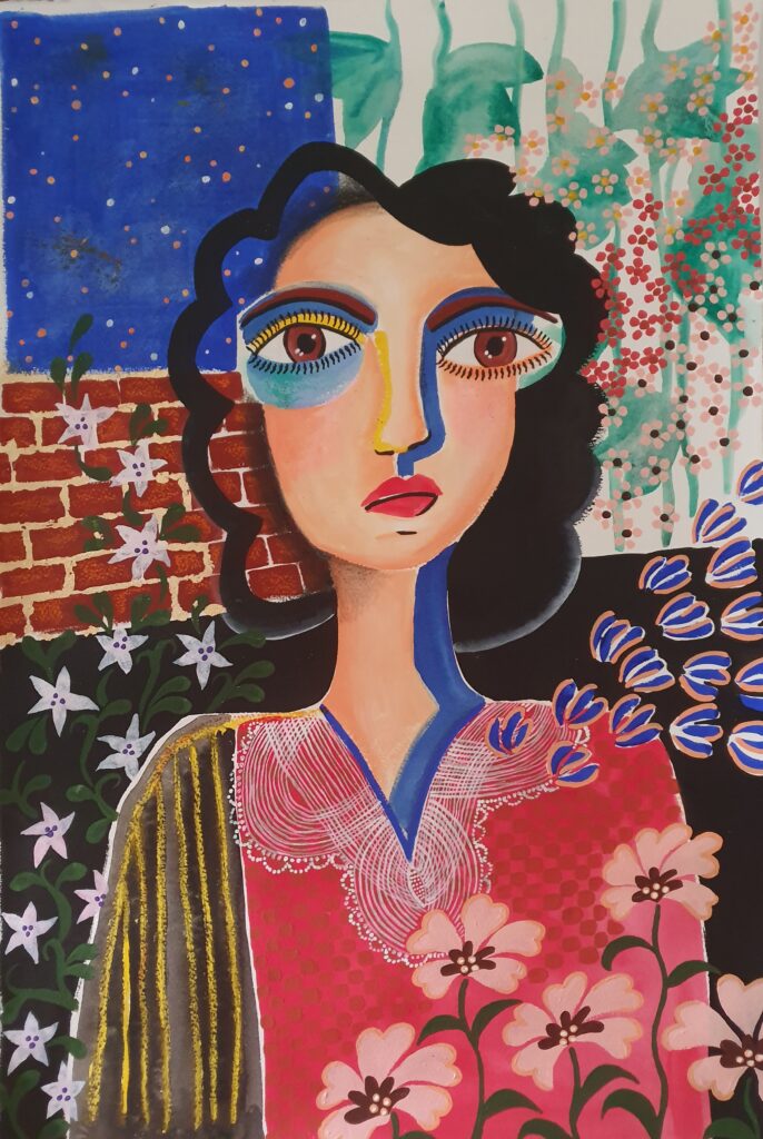 Girl in Garden by Amani Haydar. Courtesy of the artist.