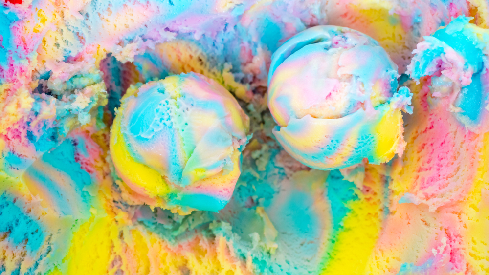 ice cream rainbow topview