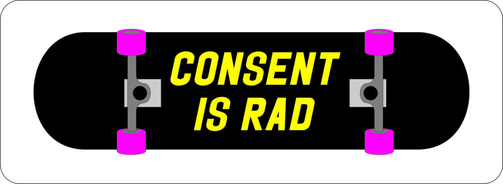 The "Consent is Rad" logo. Picture: Supplied 